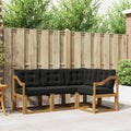 Outdoor-Sofagarnitur mit Kissen 4 pcs Natürlich und Schwarz