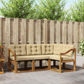 Outdoor-Sofagarnitur mit Kissen 4 pcs Natur und Beige