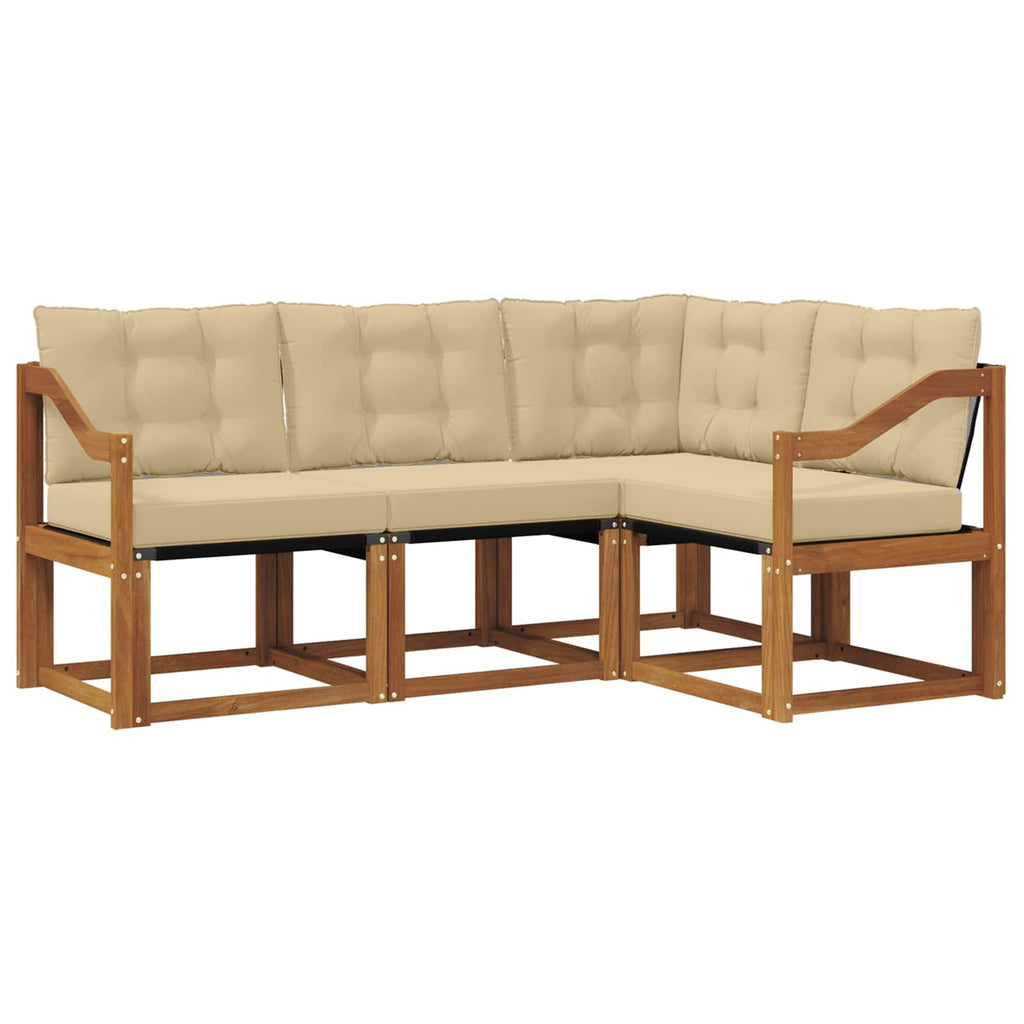 Outdoor-Sofagarnitur mit Kissen 4 pcs Natur und Beige