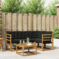 Outdoor-Sofagarnitur 5 pcs Natürlich und Schwarz