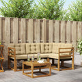 Outdoor-Sofagarnitur mit Kissen 5 pcs Natur und Beige