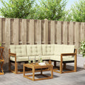 Outdoor-Sofagarnitur mit Kissen 5 pcs Natur und Creme