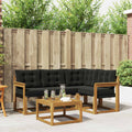 Outdoor-Sofagarnitur mit Kissen 5 pcs Natürlich und Schwarz