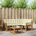 Outdoor-Sofagarnitur mit Kissen 5 pcs Natur und Creme