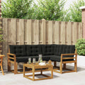 Outdoor-Sofagarnitur mit Kissen 5 pcs Natürlich und Schwarz
