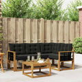 Outdoor-Sofagarnitur mit Kissen 5 pcs Natürlich und Schwarz