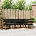 Outdoor-Sofagarnitur mit Kissen 5 pcs Natürlich und Schwarz