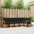 Outdoor-Sofagarnitur mit Kissen 5 pcs Natürlich und Schwarz