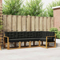 Outdoor-Sofagarnitur mit Kissen 5 pcs Natürlich und Schwarz