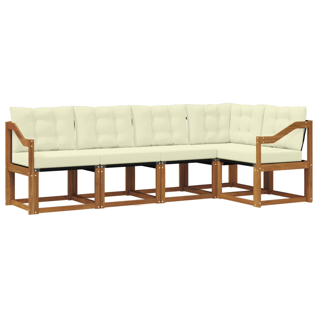 Outdoor-Sofagarnitur mit Kissen 5 pcs Natur und Creme