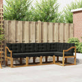 Outdoor-Sofagarnitur mit Kissen 5 pcs Natürlich und Schwarz