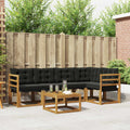 Outdoor-Sofagarnitur mit Kissen 6 pcs Natürlich und Schwarz