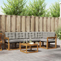 Outdoor-Sofagarnitur mit Kissen 6 pcs Natürlich und Hellgrau