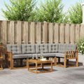 Outdoor-Sofagarnitur mit Kissen 6 pcs Natürlich und Hellgrau