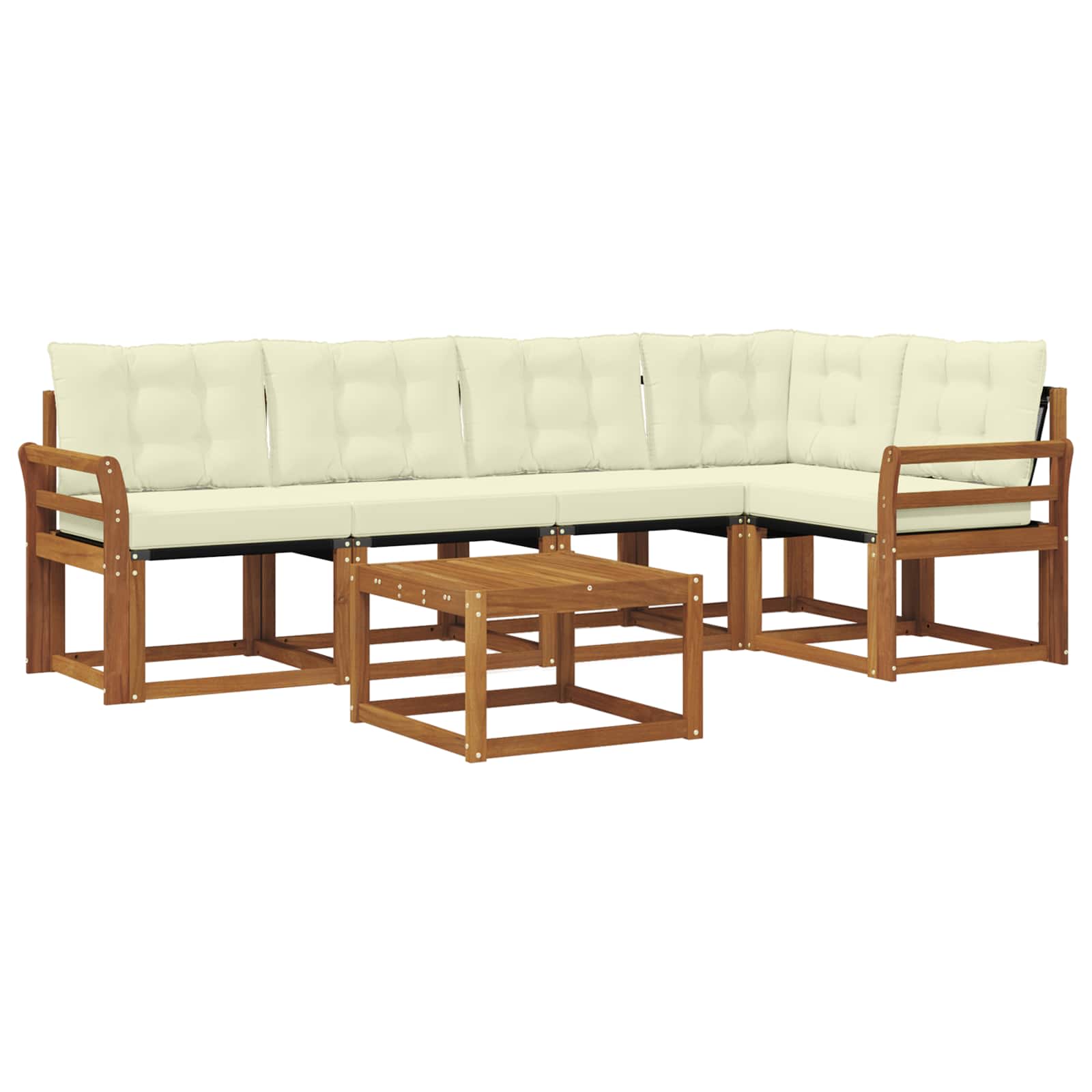Outdoor-Sofagarnitur mit Kissen 6 pcs Natur und Creme