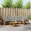 Outdoor-Sofagarnitur mit Kissen 6 pcs Natürlich und Hellgrau