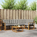 Outdoor-Sofagarnitur mit Kissen 6 pcs Natürlich und Hellgrau