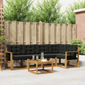 Outdoor-Sofagarnitur mit Kissen 6 pcs Natürlich und Schwarz