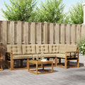 Outdoor-Sofagarnitur mit Kissen 6 pcs Natur und Beige