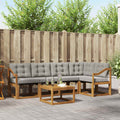 Outdoor-Sofagarnitur mit Kissen 6 pcs Natürlich und Hellgrau