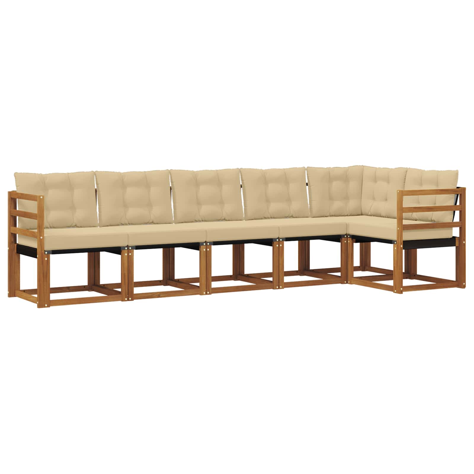 Outdoor-Sofagarnitur mit Kissen 6 pcs Natur und Beige