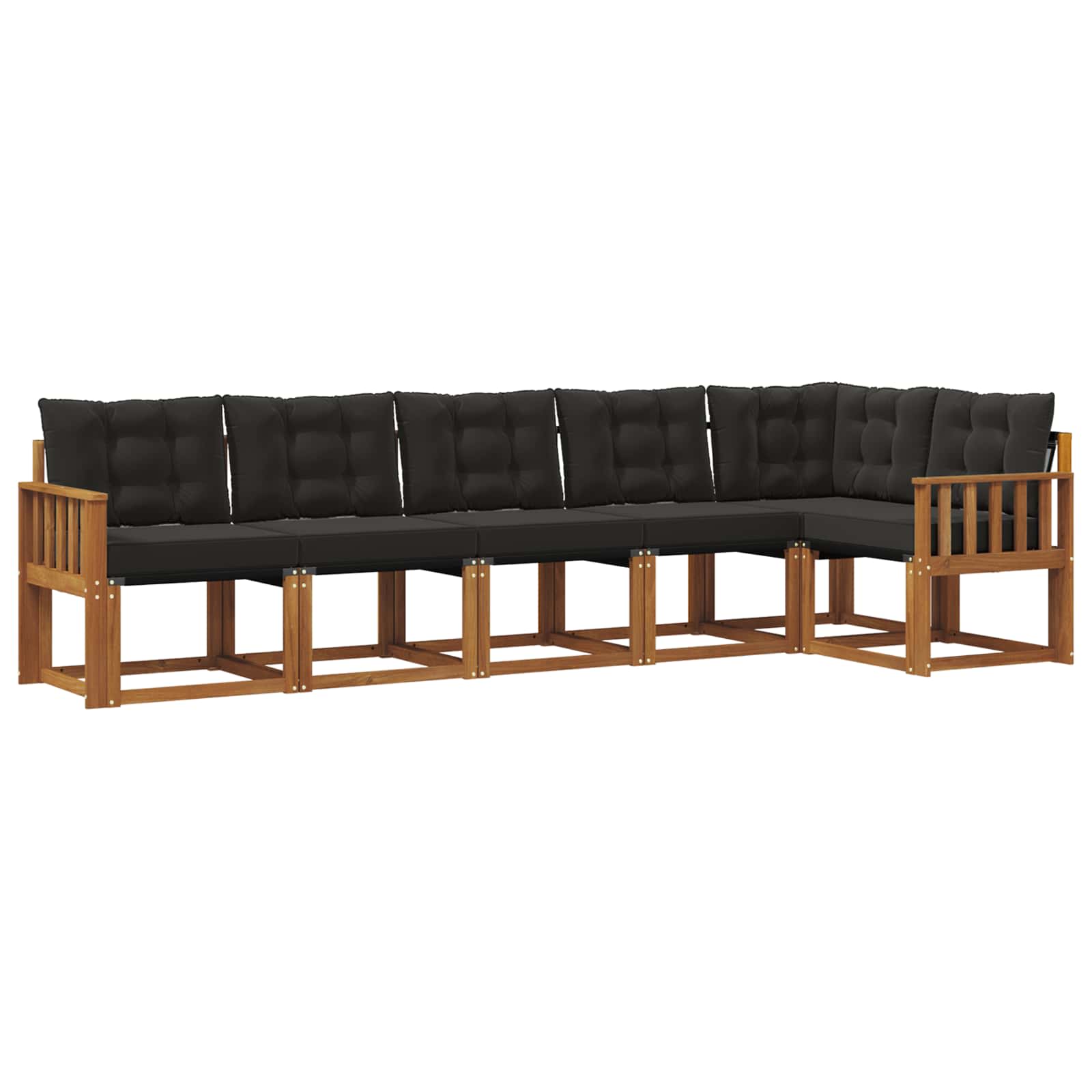 Outdoor-Sofagarnitur mit Kissen 6 pcs Natürlich und Schwarz