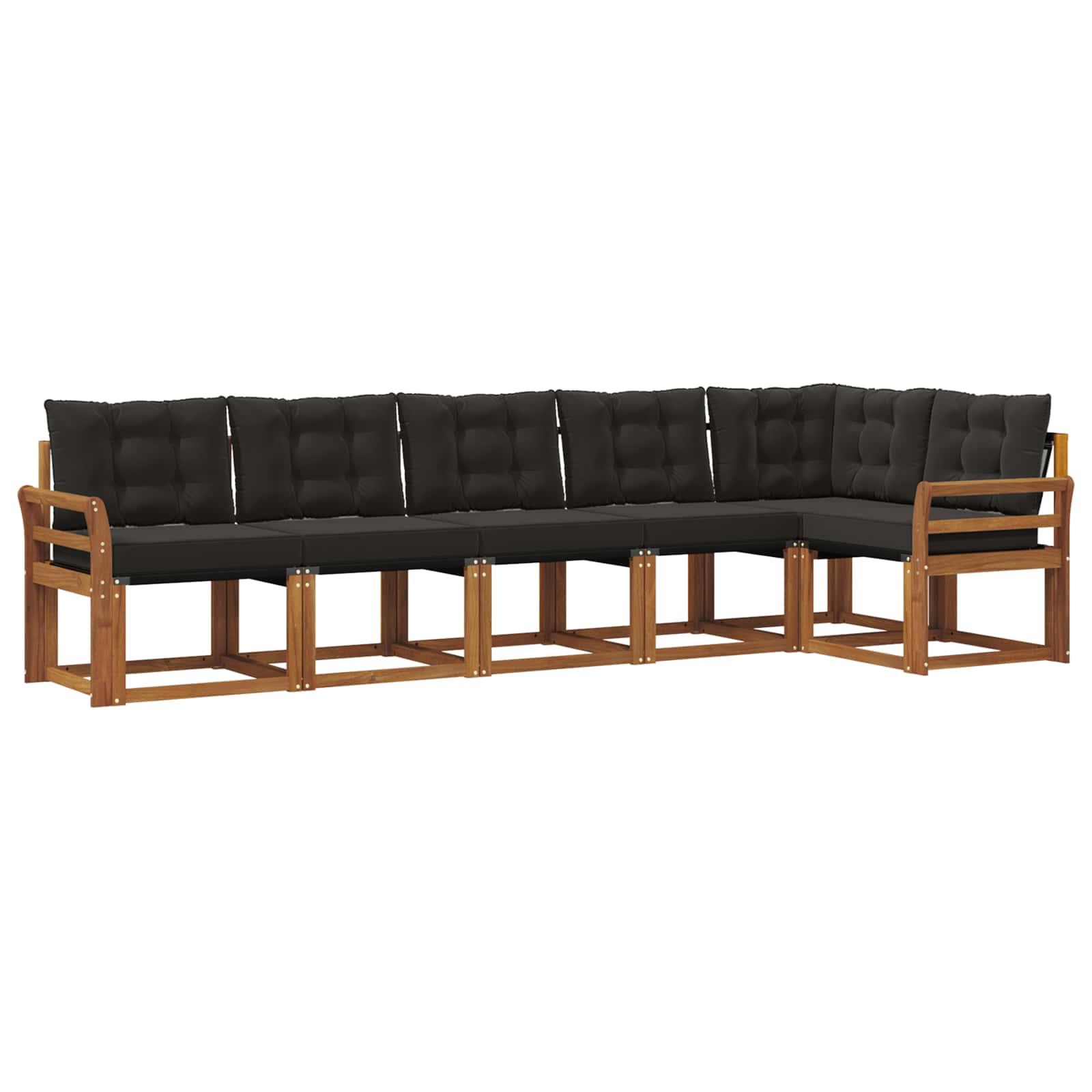 Outdoor-Sofagarnitur mit Kissen 6 pcs Natürlich und Schwarz