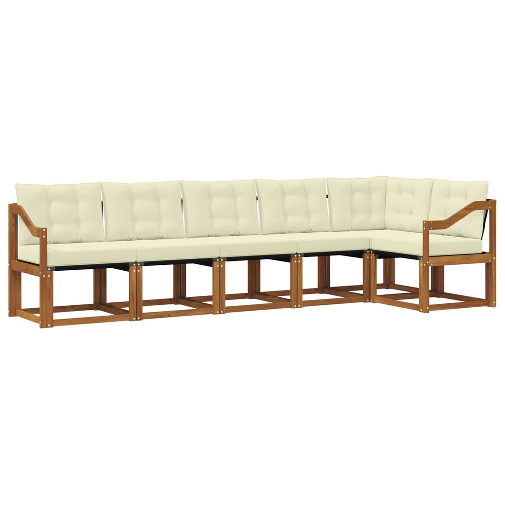 Outdoor-Sofagarnitur mit Kissen 6 pcs Natur und Creme