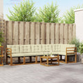 Outdoor-Sofagarnitur mit Kissen 7 pcs Natur und Creme