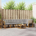 Outdoor-Sofagarnitur mit Kissen 7 pcs Natürlich und Hellgrau