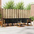 Outdoor-Sofagarnitur mit Kissen 7 pcs Natürlich und Schwarz