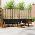 Outdoor-Sofagarnitur mit Kissen 7 pcs Natürlich und Schwarz