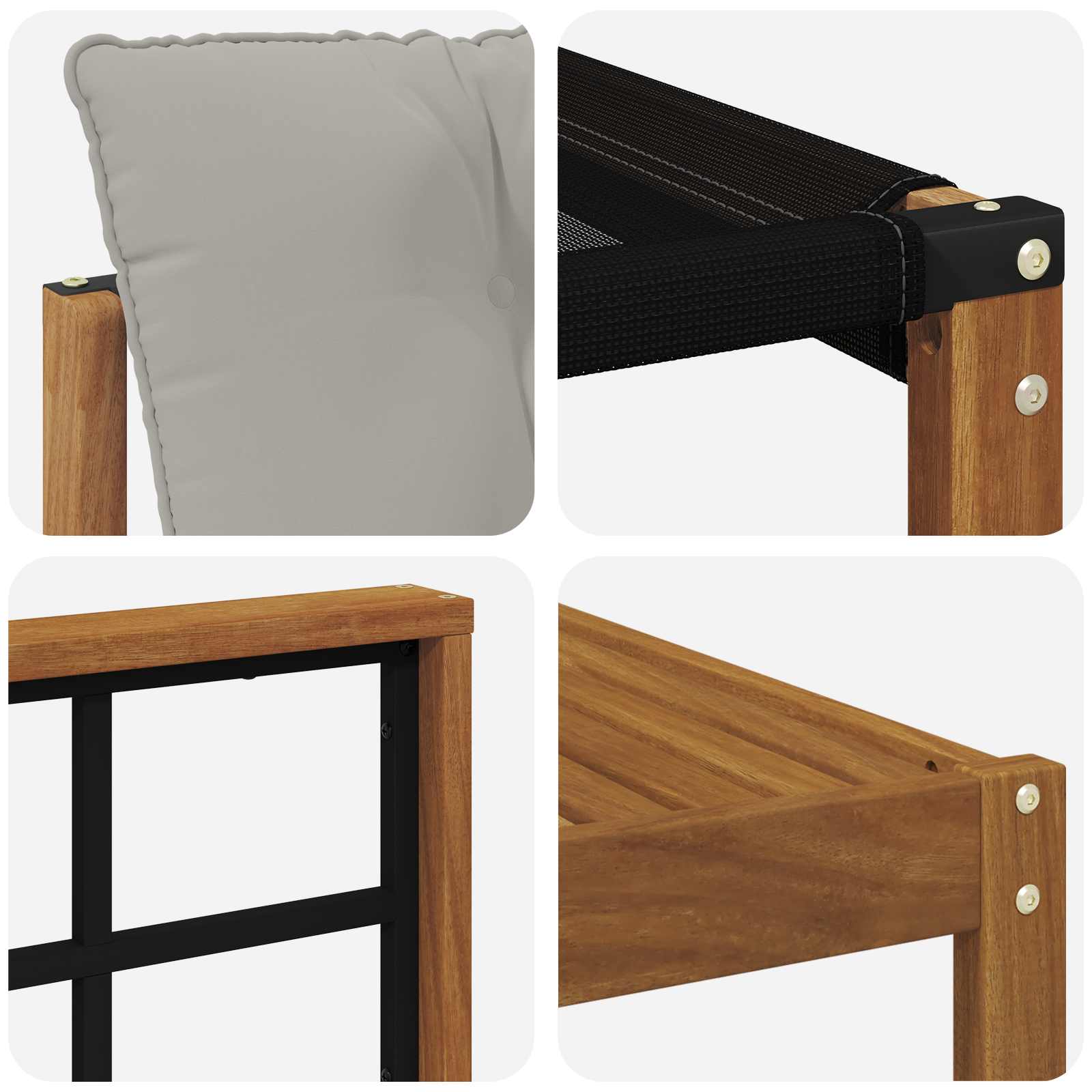 Outdoor-Sofagarnitur mit Kissen 7 pcs Natürlich und Hellgrau