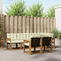 Outdoor-Sofagarnitur mit Kissen 7 pcs Natur und Creme