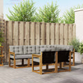Outdoor-Sofagarnitur mit Kissen 7 pcs Natürlich und Hellgrau