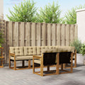 Outdoor-Sofagarnitur mit Kissen 7 pcs Natur und Beige