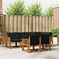 Outdoor-Sofagarnitur mit Kissen 7 pcs Natürlich und Schwarz