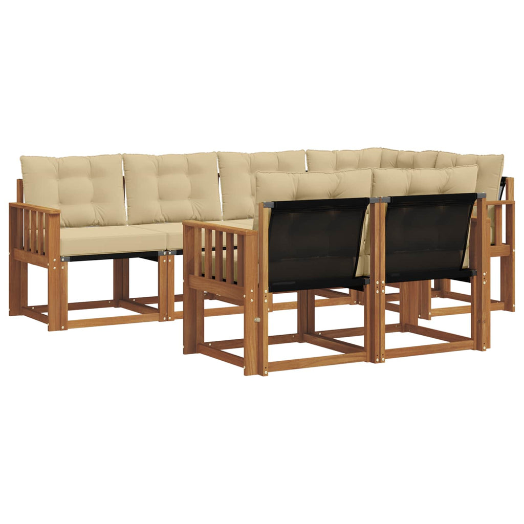 Outdoor-Sofagarnitur mit Kissen 7 pcs Natur und Beige