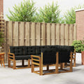 Outdoor-Sofagarnitur mit Kissen 7 pcs Natürlich und Schwarz