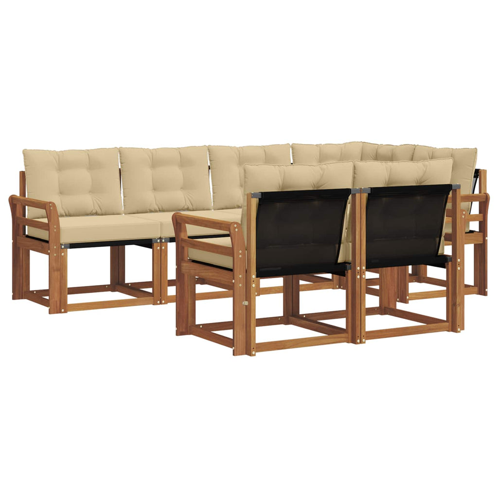 Outdoor-Sofagarnitur mit Kissen 7 pcs Natur und Beige