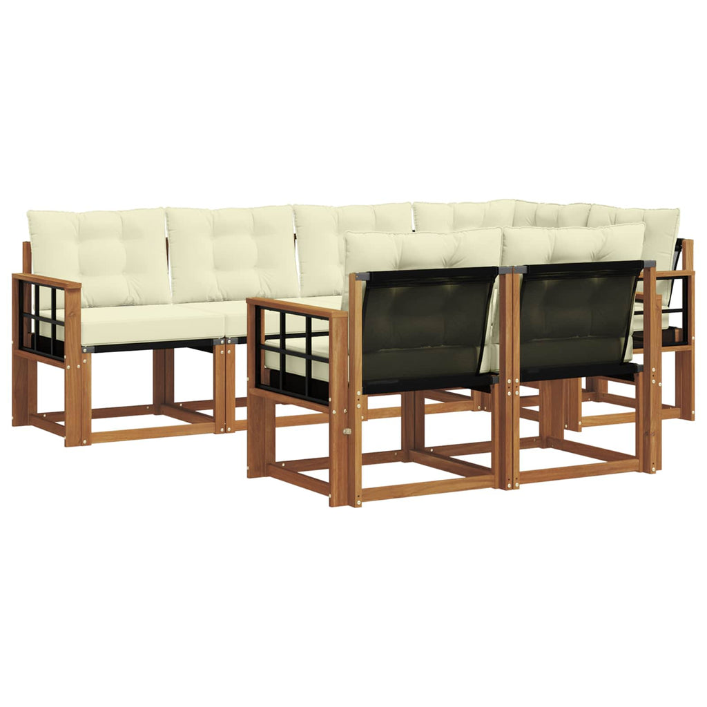 Outdoor-Sofagarnitur mit Kissen 7 pcs Natur und Creme