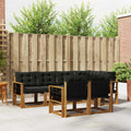 Outdoor-Sofagarnitur mit Kissen 7 pcs Natürlich und Schwarz