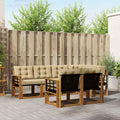 Outdoor-Sofagarnitur mit Kissen 7 pcs Natur und Beige