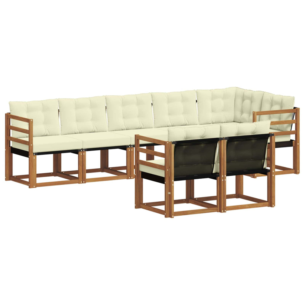 Outdoor-Sofagarnitur mit Kissen 8 pcs Natur und Creme