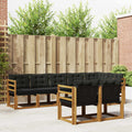 Outdoor-Sofagarnitur mit Kissen 8 pcs Natürlich und Schwarz