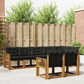 Outdoor-Sofagarnitur mit Kissen 8 pcs Natürlich und Schwarz