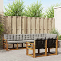 Outdoor-Sofagarnitur mit Kissen 8 pcs Natürlich und Hellgrau