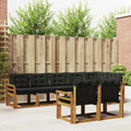 Outdoor-Sofagarnitur mit Kissen 8 pcs Natürlich und Schwarz