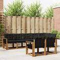 Outdoor-Sofagarnitur mit Kissen 8 pcs Natürlich und Schwarz