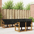 Outdoor-Sofagarnitur mit Kissen 8 pcs Natürlich und Schwarz